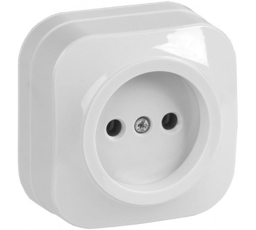 РС20-2-ХБ Розет. 1-ая без з/к о/у 10А GLORY белый  ERH10-K01-10  IEK
