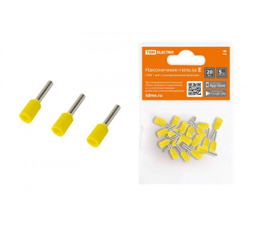 Наконечник-гильза Е1008 1мм2 с изолированным фланцем (20шт)  SQ0568-0038  TDM