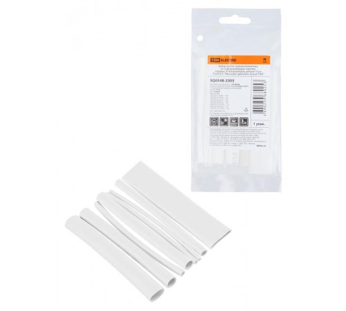 Набор трубок термоусаживаемых, клеевых "Моноцвет-диапазон, белый "  SQ0548-2305  TDM