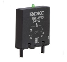 Модуль индикации и защиты, LED зелёный+Варистор (A1+), 240V AC/DC  BIMD-LV4G  DKC
