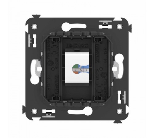 Компьютерная розетка RJ-45 без шторки в стену, кат.6А одинарная, "Avanti", "Черный матовый"  4412673  DKC