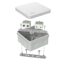 Коробка огнестойкая для о/п двухкомпонентная 60-0210-FR10.0-4 Е15-Е120 RAL7035 80х80х40 серая  60-0210-7035-FR10.0-4  Промрукав