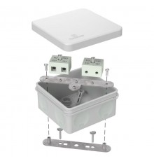 Коробка огнестойкая для о/п двухкомпонентная 60-0210-FR10.0-4 Е15-Е120 RAL7035 80х80х40 серая  60-0210-7035-FR10.0-4  Промрукав