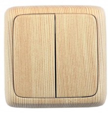 Выключатель открытой установки, двухклавишный, цвет сосна  ВА16-151-02  HEGEL