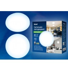 Светильник светодиодный накладной круг ULI-B311 32W/DW/38 RONDA круг 6500K 2200Лм. Диаметр 380мм. белый  UL-00003370  Uniel