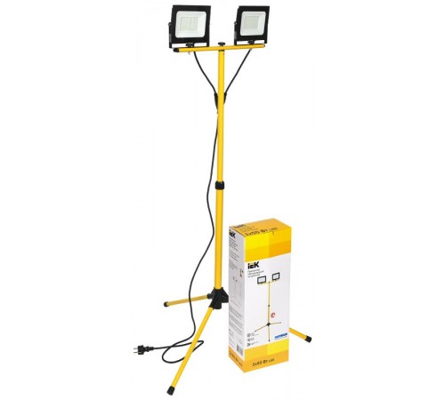 Прожектор светодиодный  СДО 06-2x50Ш штатив 6500К IP65 черный  LPDO606-2X050-65-K02  IEK