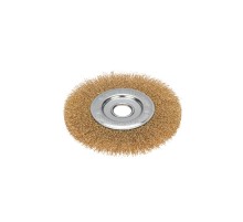 Щетка дисковая для УШМ, витая латунированная проволока, 150мм, отв. 22,23мм  KR-91-1232  Kranz