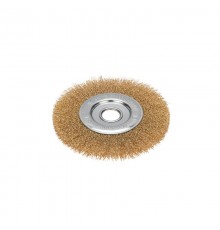 Щетка дисковая для УШМ, витая латунированная проволока, 150мм, отв. 22,23мм  KR-91-1232  Kranz