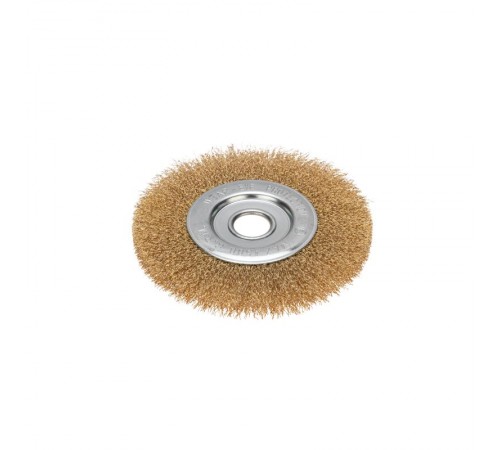 Щетка дисковая для УШМ, витая латунированная проволока, 150мм, отв. 22,23мм  KR-91-1232  Kranz