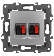 14-3112-03 Розетка аудио двойная, IP20, Эра Elegance, алюминий  Б0034328  ЭРА