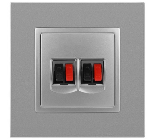 14-3112-03 Розетка аудио двойная, IP20, Эра Elegance, алюминий  Б0034328  ЭРА