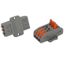 Клемма  NO-225-399 проходная с монтажной площадкой 222-2413Р с рычагами 3 полюса 0.08-2.5/4 мм2 (упаковка 15 шт.)  Б0067881  ЭРА