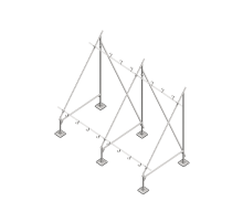 Опорная конструкция для установки нескольких солнечных панелей/коллекторов TECHNORAPTOR STEELFOOT HD  KM-TR-STF-SSfMMPI-C HD  КМ - профиль