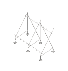 Опорная конструкция для установки нескольких солнечных панелей/коллекторов TECHNORAPTOR STEELFOOT  KM-TR-STF-SSfMMPI-C  КМ - профиль