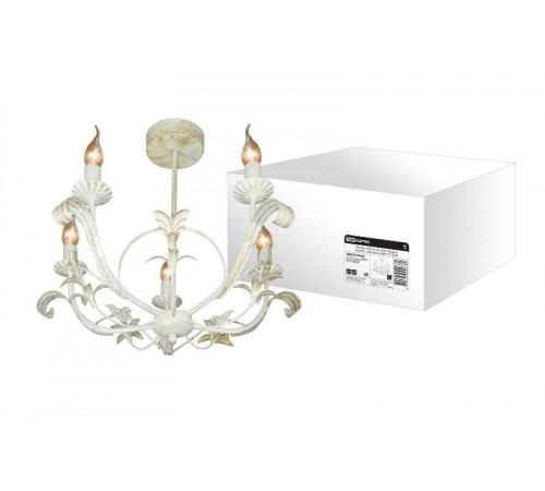 Люстра НСБ-04-02-5х40 "Медея" белый с золотом 5х40Вт E14  SQ0370-0028  TDM