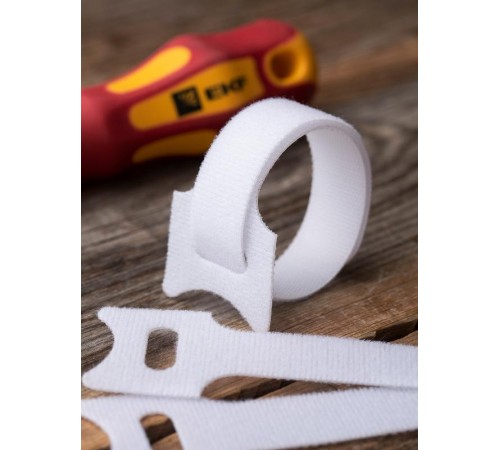 Хомут-липучка 15х210 мм белый (20 шт) EKF PROxima  hlct-2-w  EKF