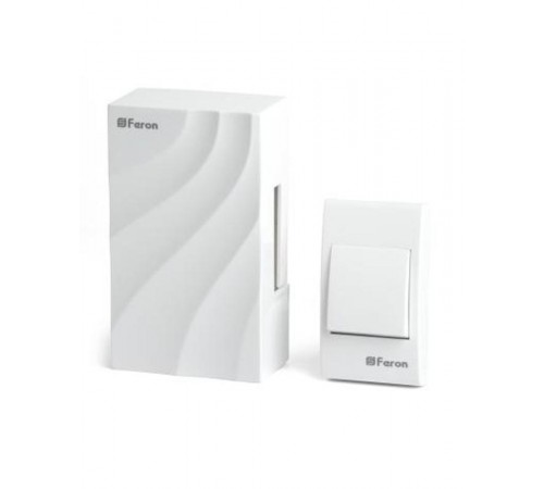 Звонок с кнопкой электромеханический проводной, 230V белый 119х70х37мм, DB-102  48806  FERON
