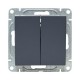 Механизм выключателя, двухклавишный, графит Эпика  UP1-SWG-20 EKF