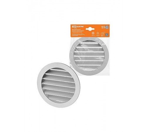 Решетка вентиляционная круглая алюминиевая с москитной сеткой, с фланцем d125, внеш. D150,  SQ1807-0801  TDM