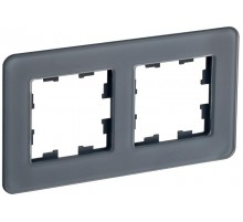 BRITE Рамка 2-ая РУ-2-2-Бр стекло графит RE  BR-M22-G-41-K53  IEK