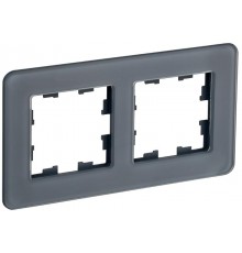 BRITE Рамка 2-ая РУ-2-2-Бр стекло графит RE  BR-M22-G-41-K53  IEK