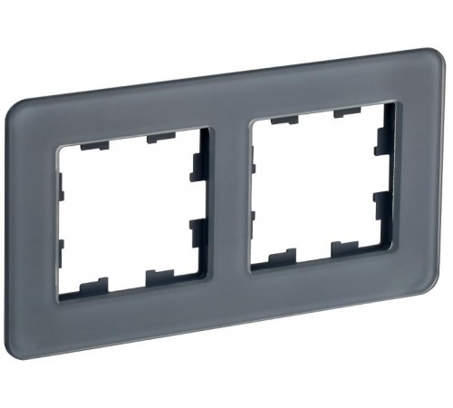 BRITE Рамка 2-ая РУ-2-2-Бр стекло графит RE  BR-M22-G-41-K53  IEK