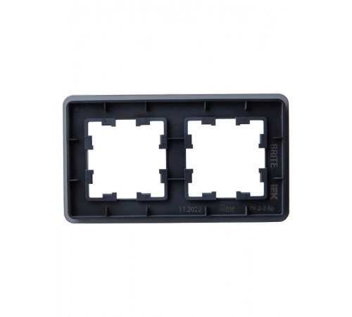 BRITE Рамка 2-ая РУ-2-2-Бр стекло графит RE  BR-M22-G-41-K53  IEK
