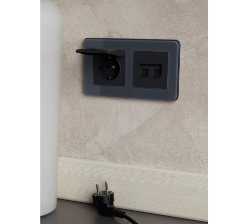 BRITE Рамка 2-ая РУ-2-2-Бр стекло графит RE  BR-M22-G-41-K53  IEK