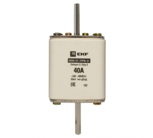 Плавкая вставка ППН-37 400/40А габарит 2  fus-37/400/40  EKF