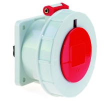 Розетка встраиваемая 32A 4р(3P+PE) 6h 400V IP67 фланец 75х75 13028 I 13028-Bals I Bals