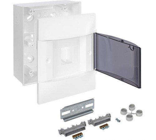 Practibox S Пластиковый щиток Навесной 1X4 Дымчатая дверь  134614  Legrand