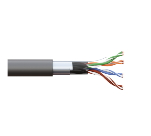 Кабель витая пара TERACOM PRO Cat.5E F/UTP 4 пары solid внешний 24AWG черный упак. 305м  TRP-5EFTP-04PE-BK-OUT3  EKF