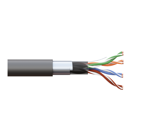 Кабель витая пара TERACOM PRO Cat.5E F/UTP 4 пары solid внешний 24AWG черный упак. 305м  TRP-5EFTP-04PE-BK-OUT3  EKF