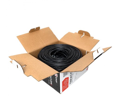 Кабель витая пара TERACOM PRO Cat.5E F/UTP 4 пары solid внешний 24AWG черный упак. 305м  TRP-5EFTP-04PE-BK-OUT3  EKF
