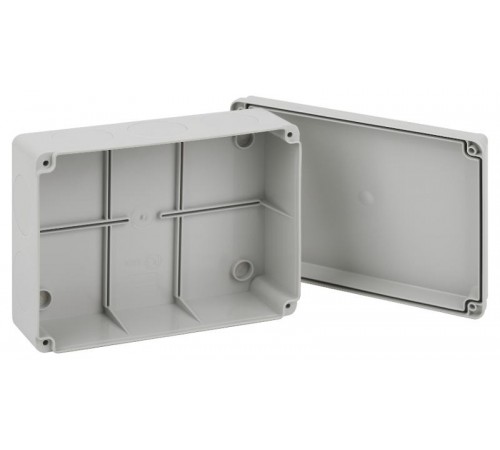 Распаячная коробка KORvp приборная подъездная открытой установки 190х140х75мм на винтах с гладкими стенками  Б0058944  ЭРА