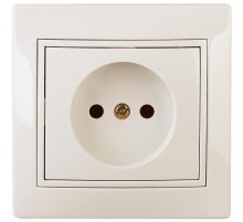 1-201-02 Intro Розетка 2P, 16А-250В, IP20, СУ, Plano, сл.кость  Б0027608  Intro