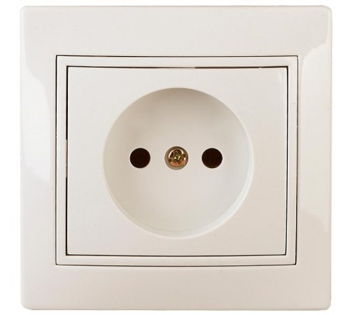1-201-02 Intro Розетка 2P, 16А-250В, IP20, СУ, Plano, сл.кость  Б0027608  Intro