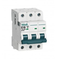 Выключатель автоматический трехполюсный ВА-105 10А C 10кА  13176DEK  DEKraft
