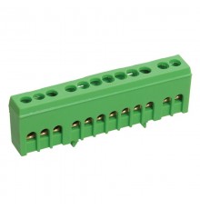 Шина PE "земля" в корпусном зеленом изоляторе на DIN-рейку 6x9 мм 12 групп  11-2322  REXANT