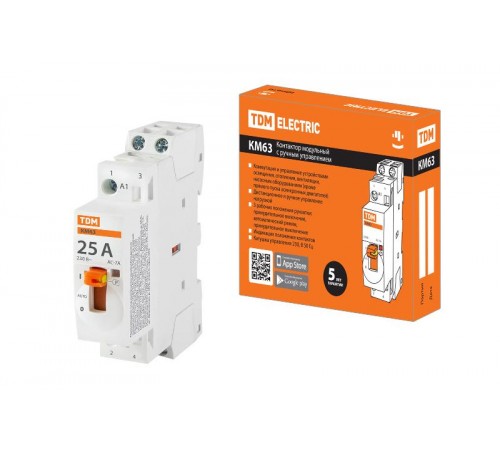 Контактор модульный с ручным управлением КМ63/2-25 2НО 230В АС  SQ0213-0100  TDM