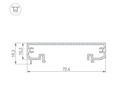 Профиль-держатель KLUS-POWER-W70-BASE-2000 ANOD  019883  Arlight