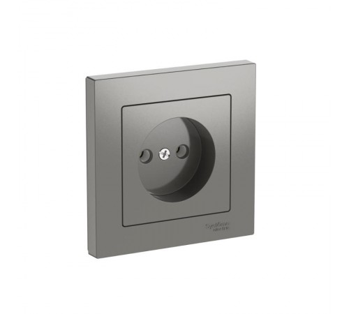 AtlasDesign Сталь Розетка без заземления, 16А, (в сборе с рамкой), быстрозажимные клеммы  ATN000940S  SE