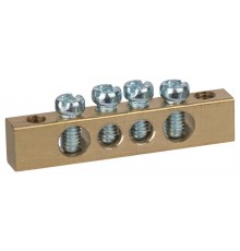 Шина  NO-122-01 PEN земля-ноль 6х9мм 4/2 латунная с креплениями по краям   Б0047215  ЭРА