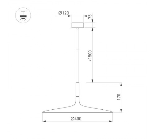 Светильник SP-FIORE-R400-13W Day4000 (BK, 120 deg, 230V) 036002  Arlight