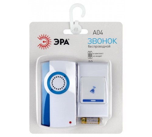 Звонок дверной A04 беспроводной, белый  Б0053278  ЭРА