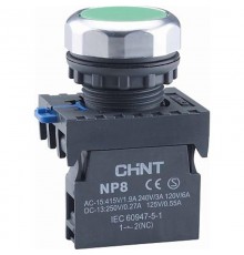 Кнопка управления NP8-10BND 1НО зеленая AC/DC24В(LED) IP65 (R)  667240  CHINT