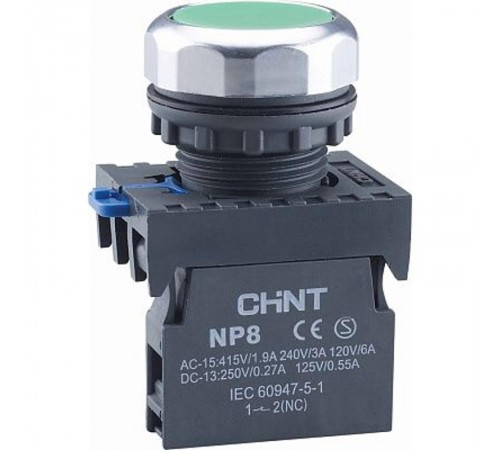 Кнопка управления NP8-10BND 1НО зеленая AC/DC24В(LED) IP65 (R)  667240  CHINT