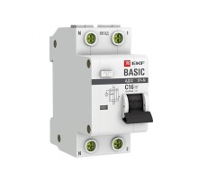 Выключатель автоматический дифференциального тока АД-12 1п+N 16А C 30мА тип АС Basic (электронный,)  DA12-16-30-bas  EKF