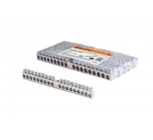 Шина "N" нулевая 6х9мм 18/1 (18 групп/крепеж по центру) никелированная  SQ0801-0308  TDM