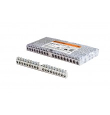 Шина "N" нулевая 6х9мм 18/1 (18 групп/крепеж по центру) никелированная  SQ0801-0308  TDM